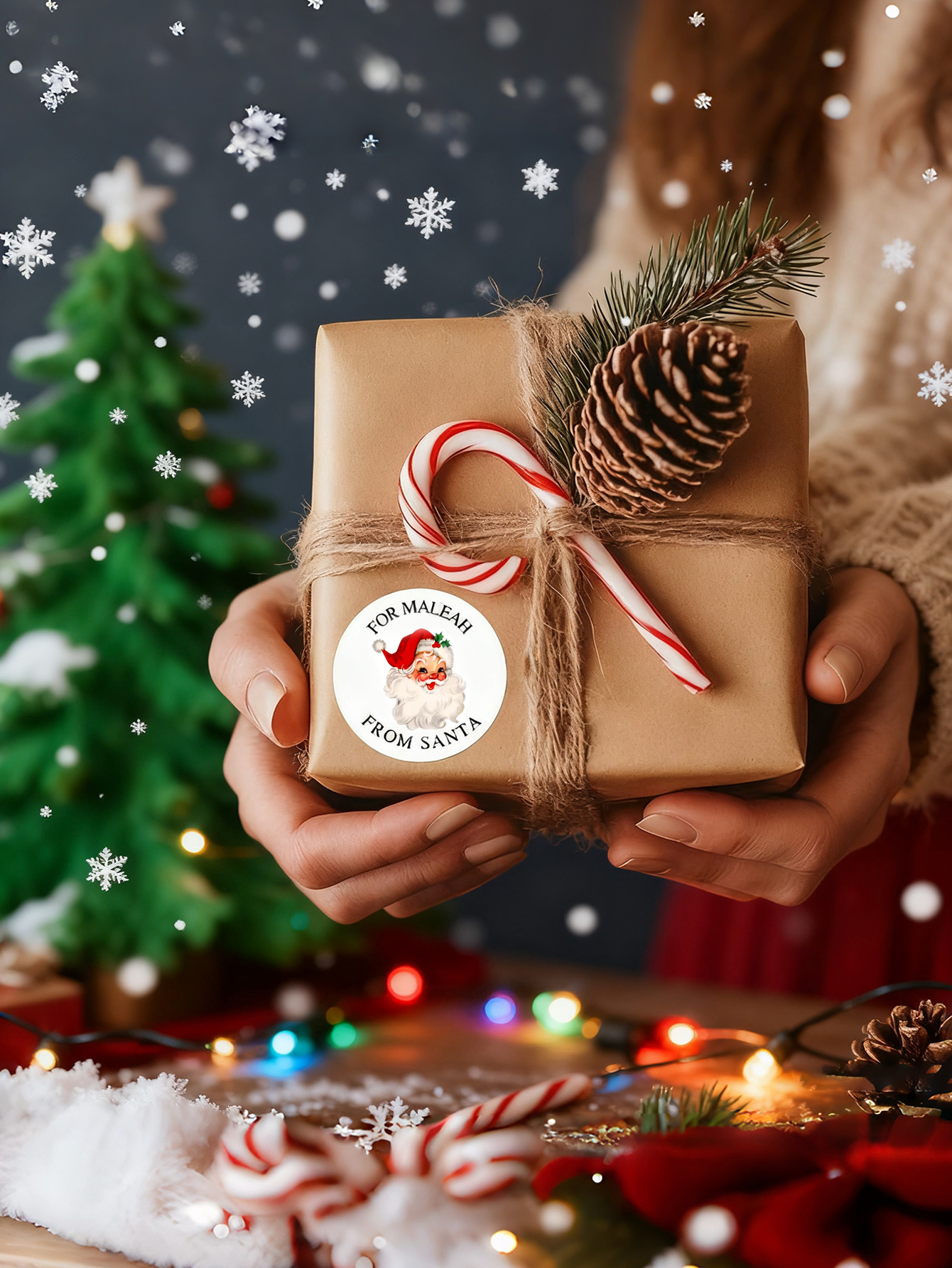 Customize personalized Santa Claus stickers